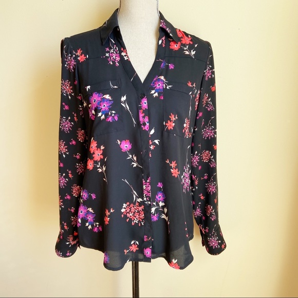 Express Tops - Express Portofino Floral Button Down